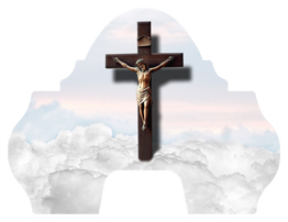 DARAY-L-107-WT Crucifix Clouds White